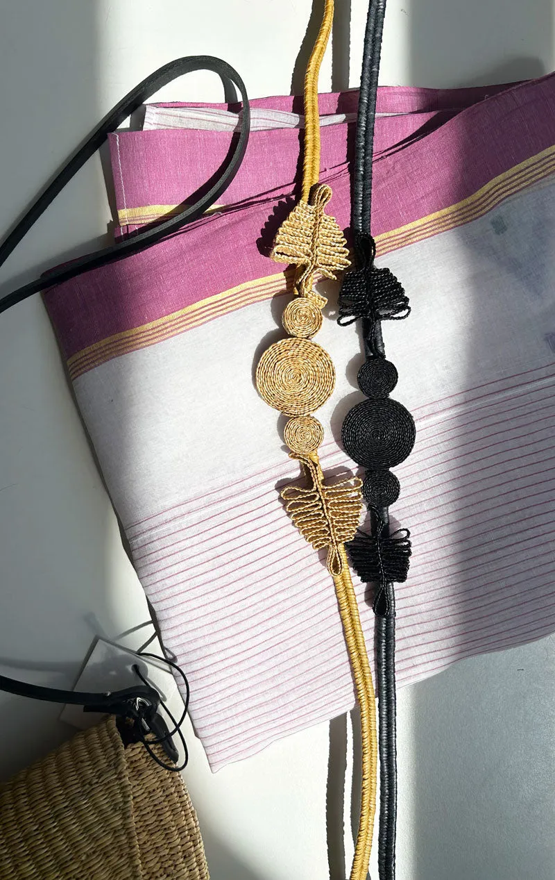 Black Raffia belt-Size small