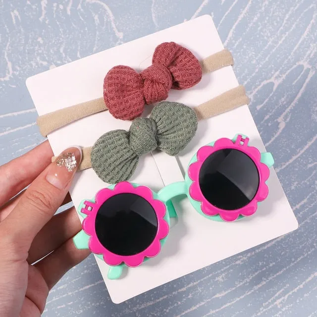 Bows Headband Round Children Sun Glasses Protection