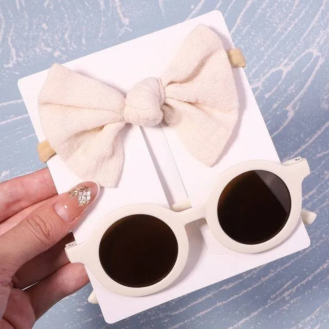 Bows Headband Round Children Sun Glasses Protection