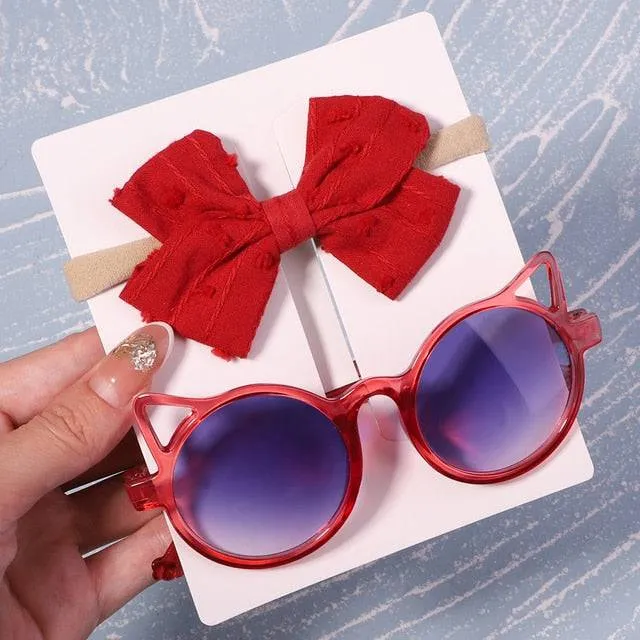 Bows Headband Round Children Sun Glasses Protection