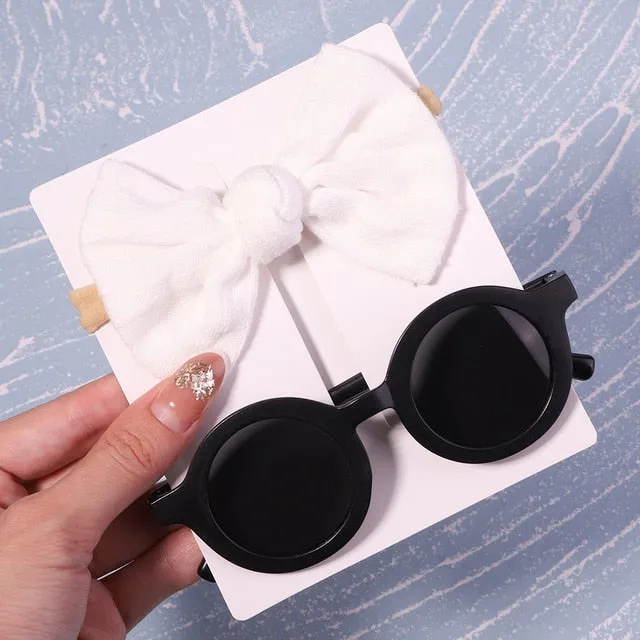 Bows Headband Round Children Sun Glasses Protection