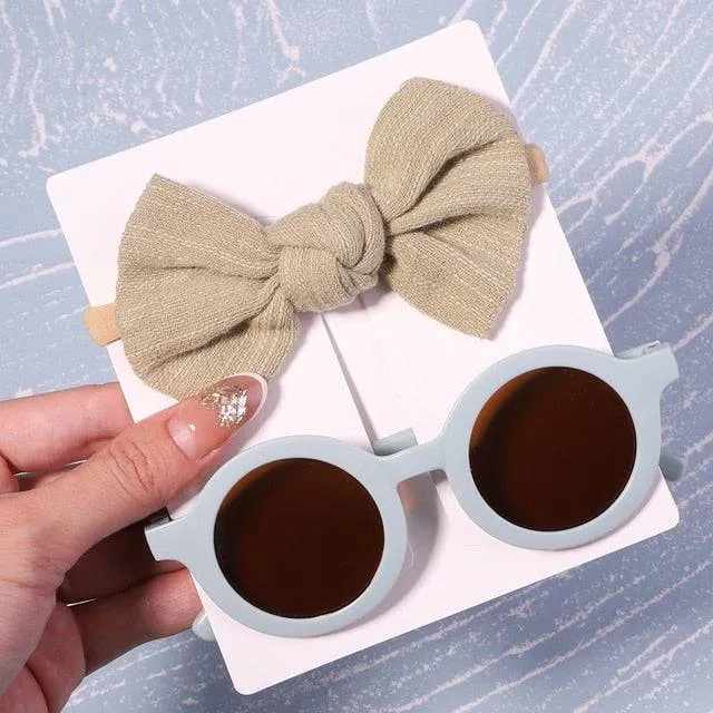 Bows Headband Round Children Sun Glasses Protection