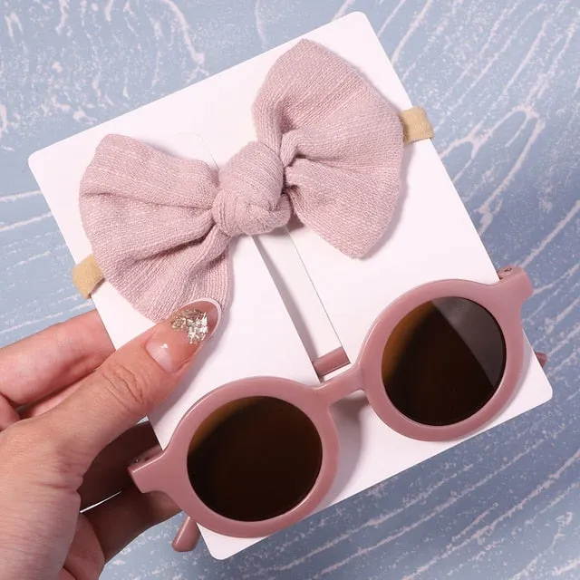 Bows Headband Round Children Sun Glasses Protection