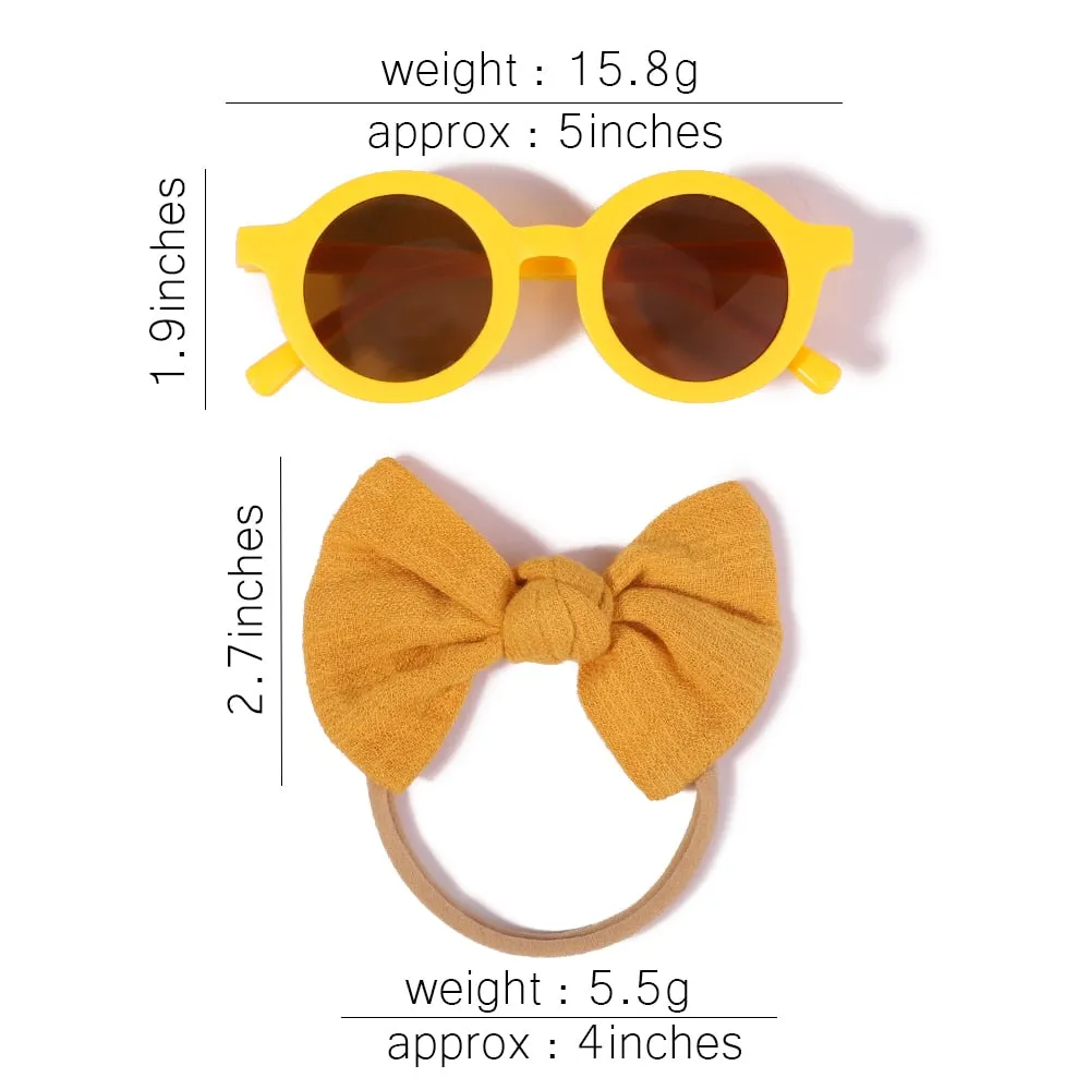 Bows Headband Round Children Sun Glasses Protection