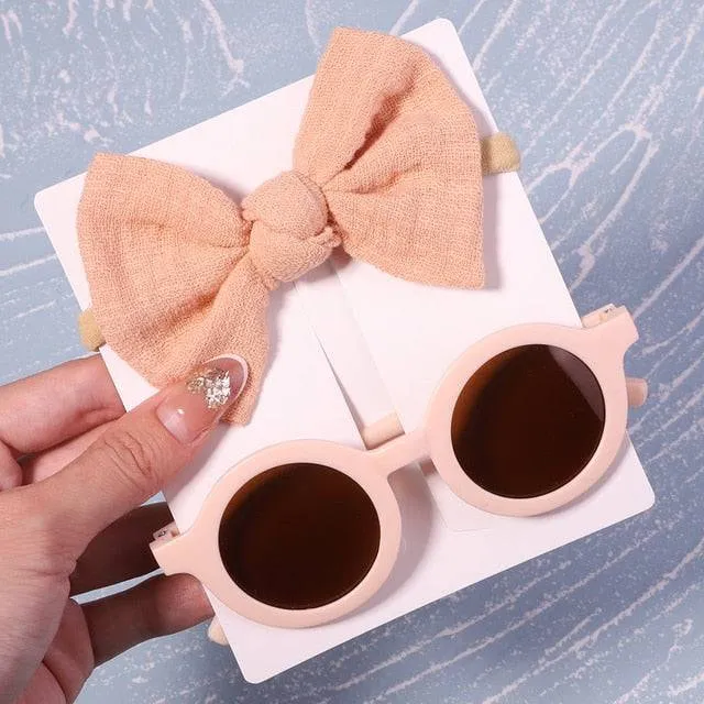 Bows Headband Round Children Sun Glasses Protection