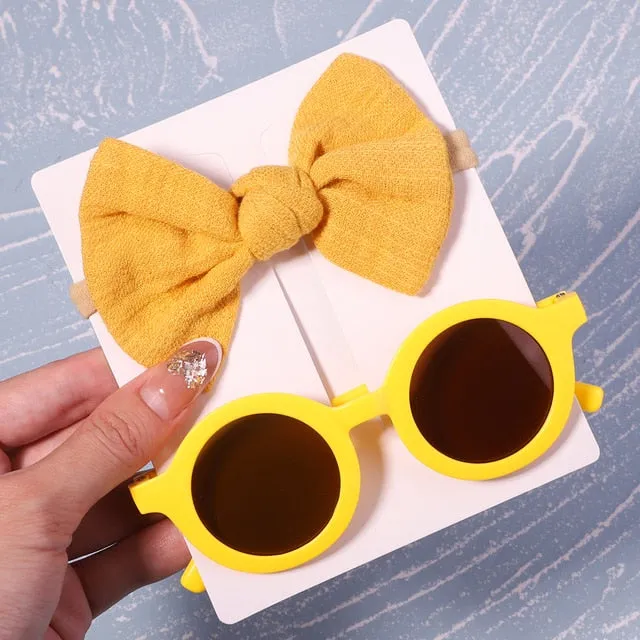 Bows Headband Round Children Sun Glasses Protection