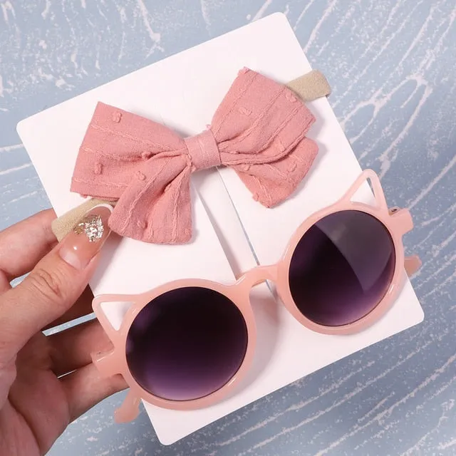 Bows Headband Round Children Sun Glasses Protection