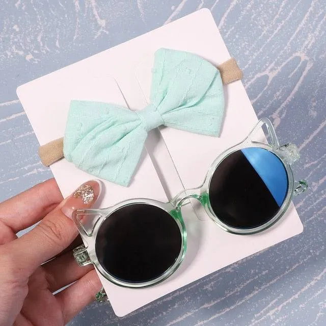 Bows Headband Round Children Sun Glasses Protection