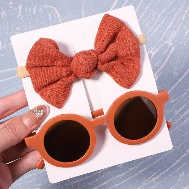 Bows Headband Round Children Sun Glasses Protection