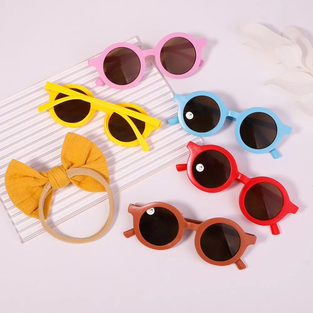 Bows Headband Round Children Sun Glasses Protection
