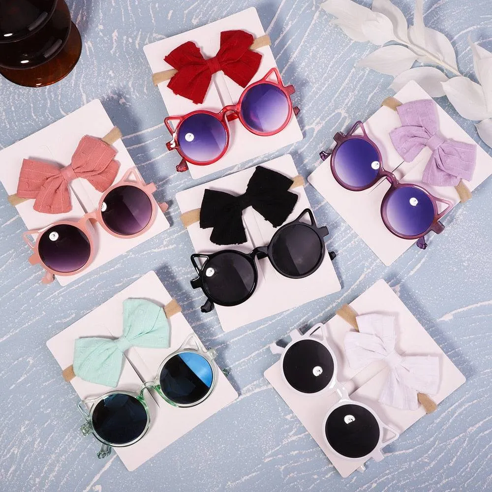 Bows Headband Round Children Sun Glasses Protection