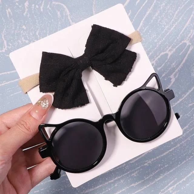 Bows Headband Round Children Sun Glasses Protection