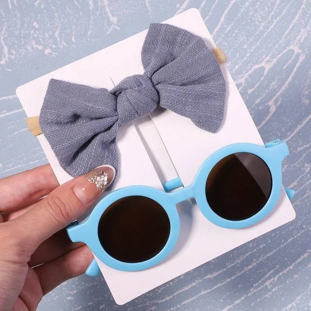 Bows Headband Round Children Sun Glasses Protection