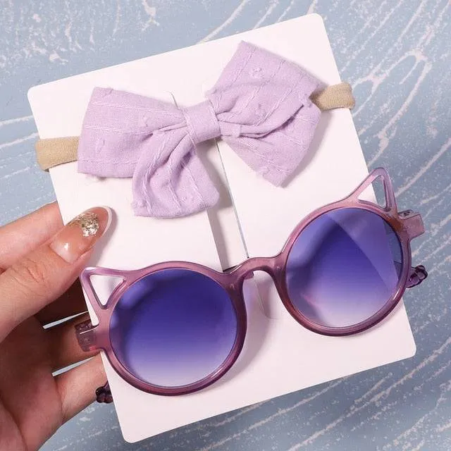 Bows Headband Round Children Sun Glasses Protection