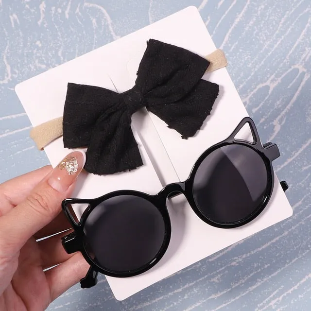 Bows Headband Round Children Sun Glasses Protection