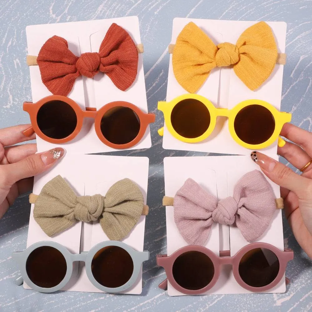Bows Headband Round Children Sun Glasses Protection