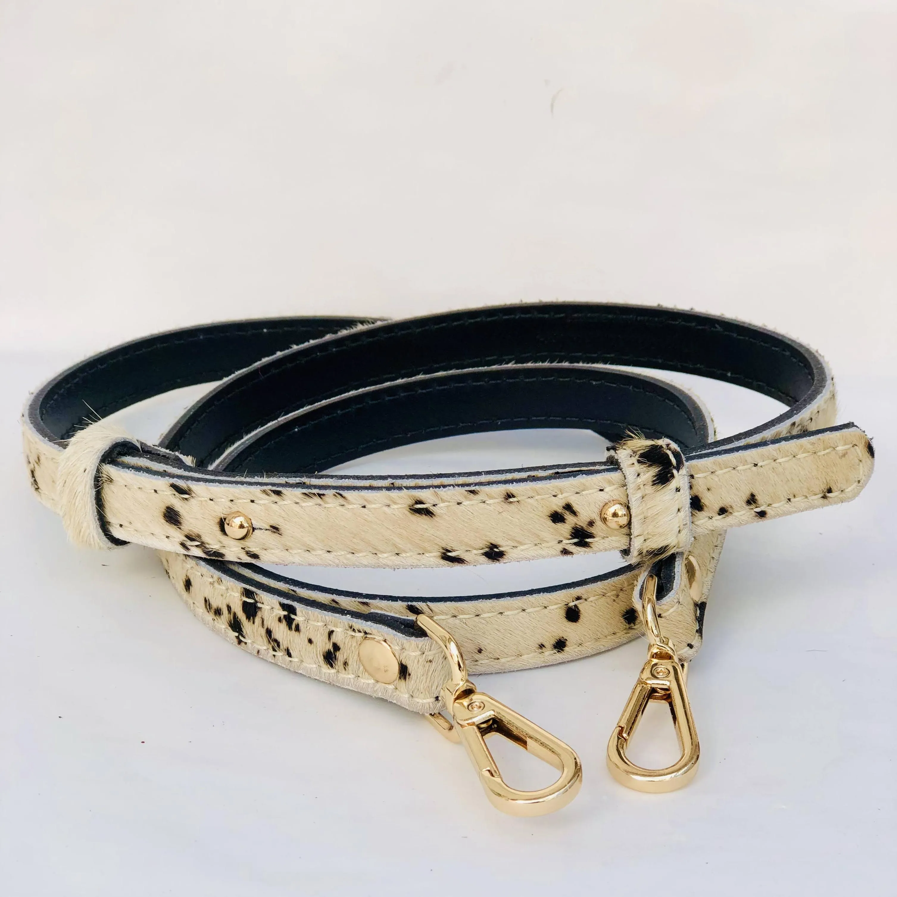 Cow Monochrome Hair-on Hide Statement Skinny Replacement Shoulder Bag Strap