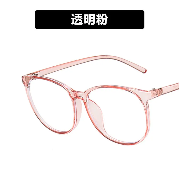 Eyeglass frame female Korean version trendy large face round face anti blue light plain face can be paired with myopia internet celebrity glasses flat lens 2021 model