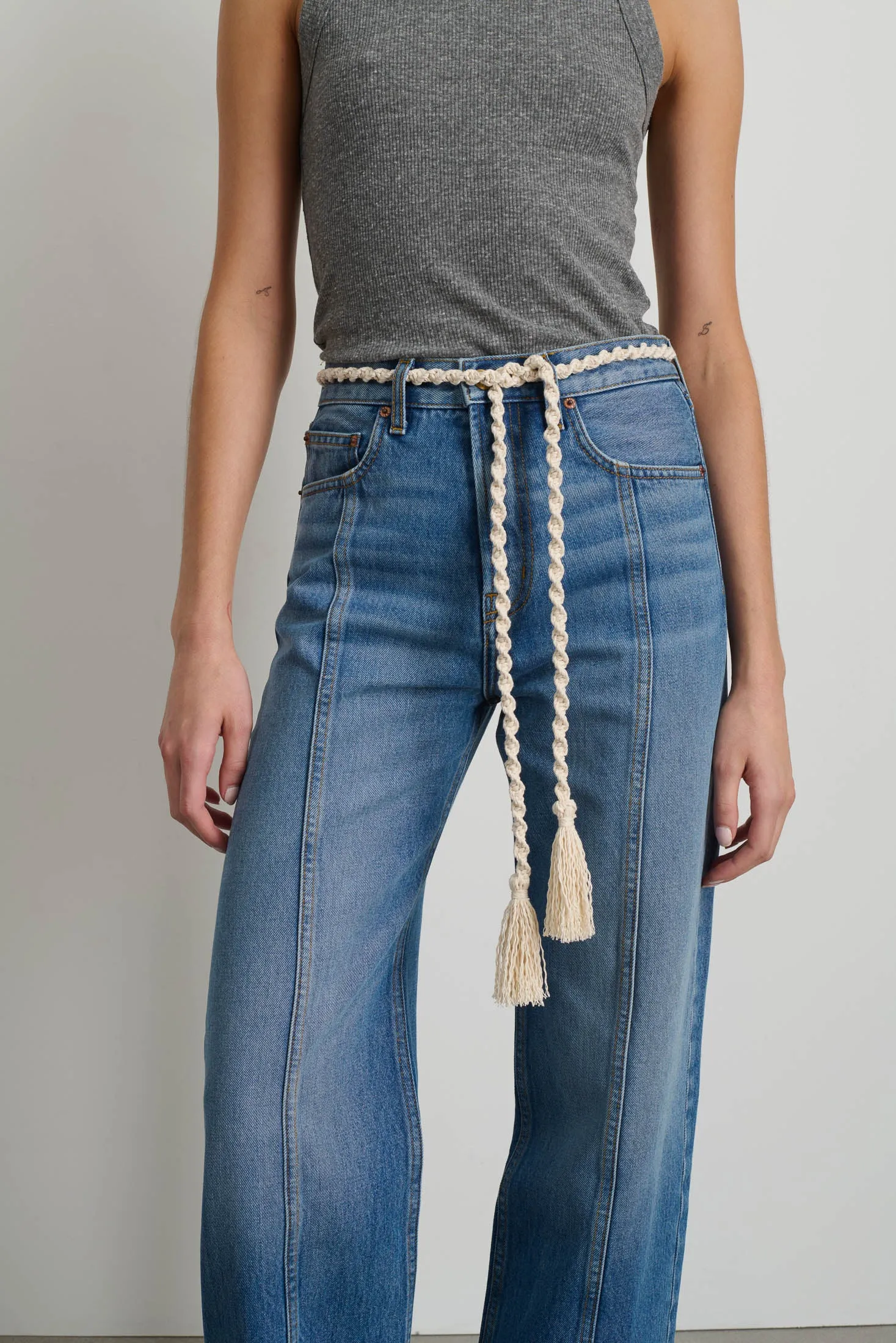 Fran Macramé Belt Ecru