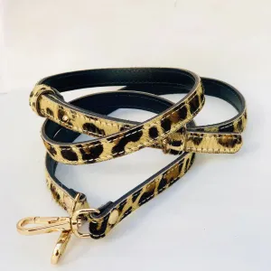 Leopard Hair-on Hide Statement Skinny Replacment Shoulder Bag Strap