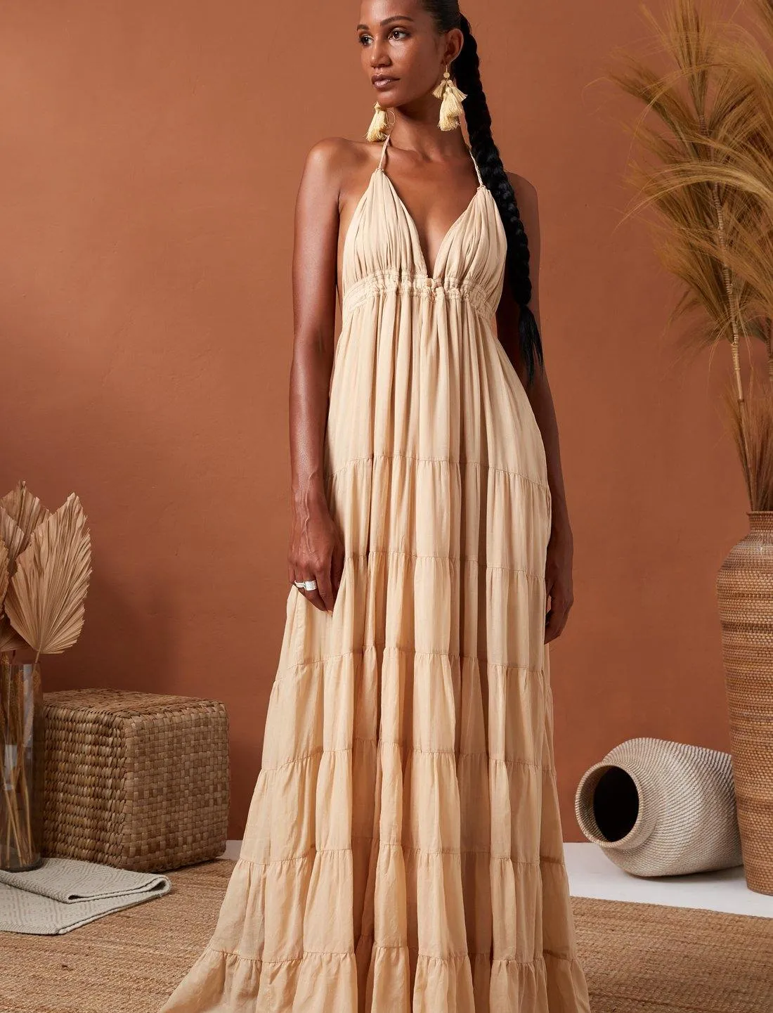 LOLA BOHEMIAN HALTER MAXI DRESS