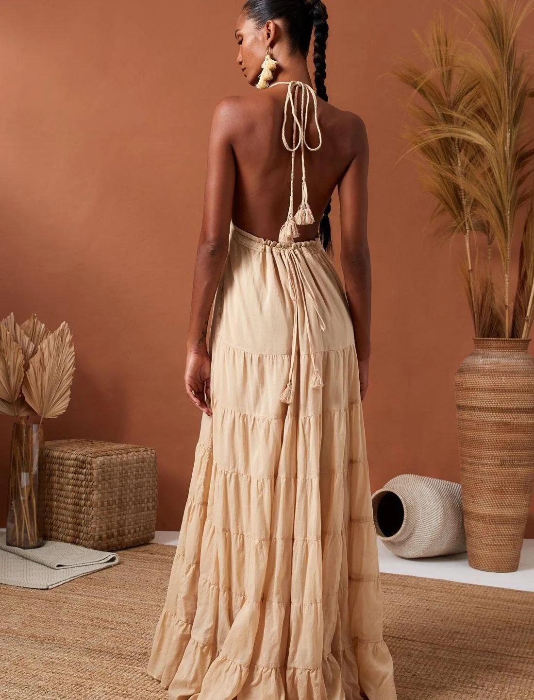 LOLA BOHEMIAN HALTER MAXI DRESS