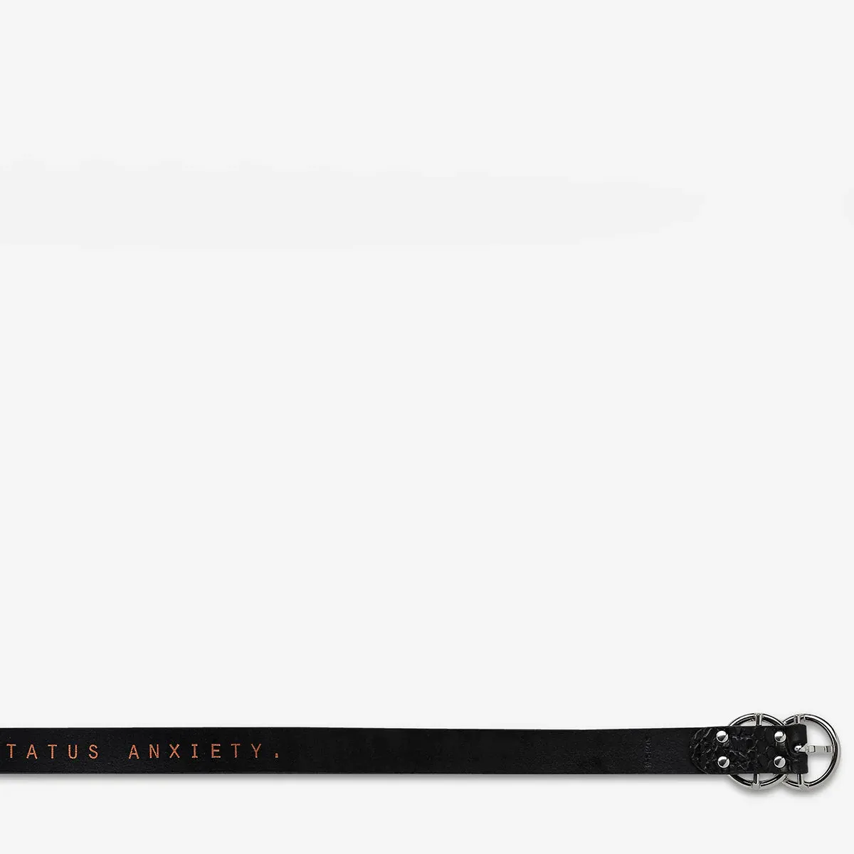 Mislaid Skinny Belt (Black Croc   Silver)