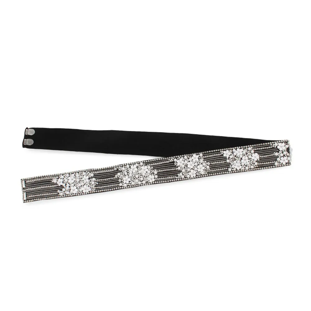 Modarta By Kamakshi Embroidered Pearls And Swarovski Crystals  Waist Belt