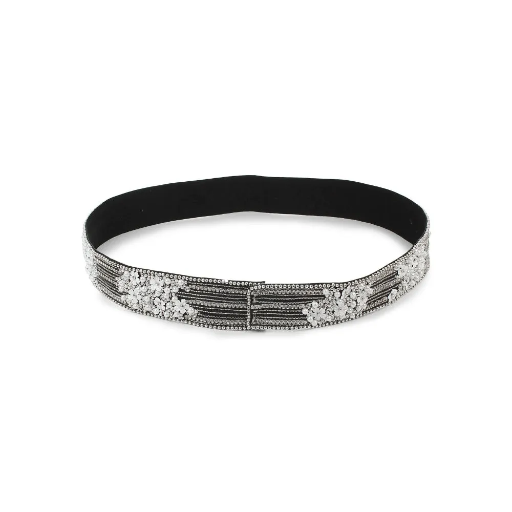 Modarta By Kamakshi Embroidered Pearls And Swarovski Crystals  Waist Belt