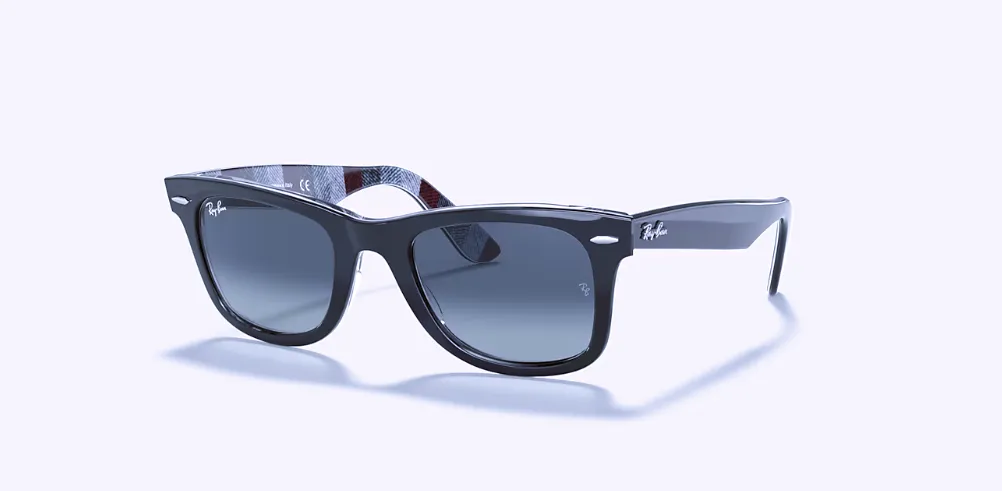 Original Wayfarer Black on Chevron Grey w/ Light Grey Gradient