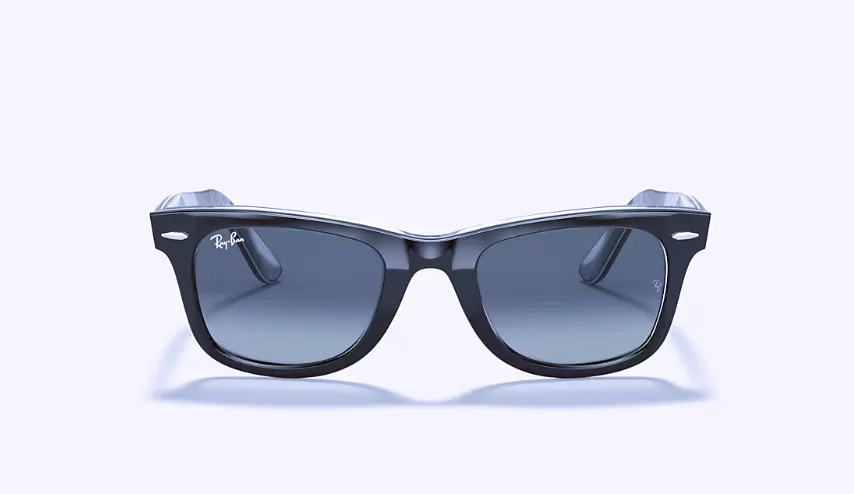 Original Wayfarer Black on Chevron Grey w/ Light Grey Gradient