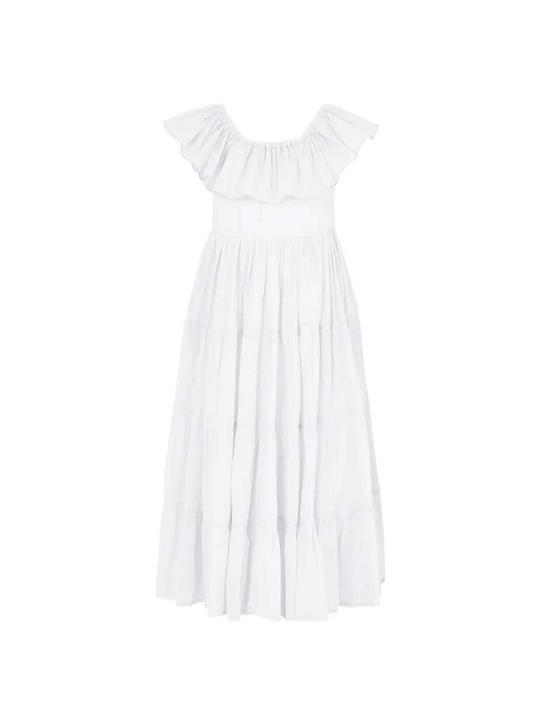Rita Off the Shoulder Ruffled Tiered Little Girls Dress