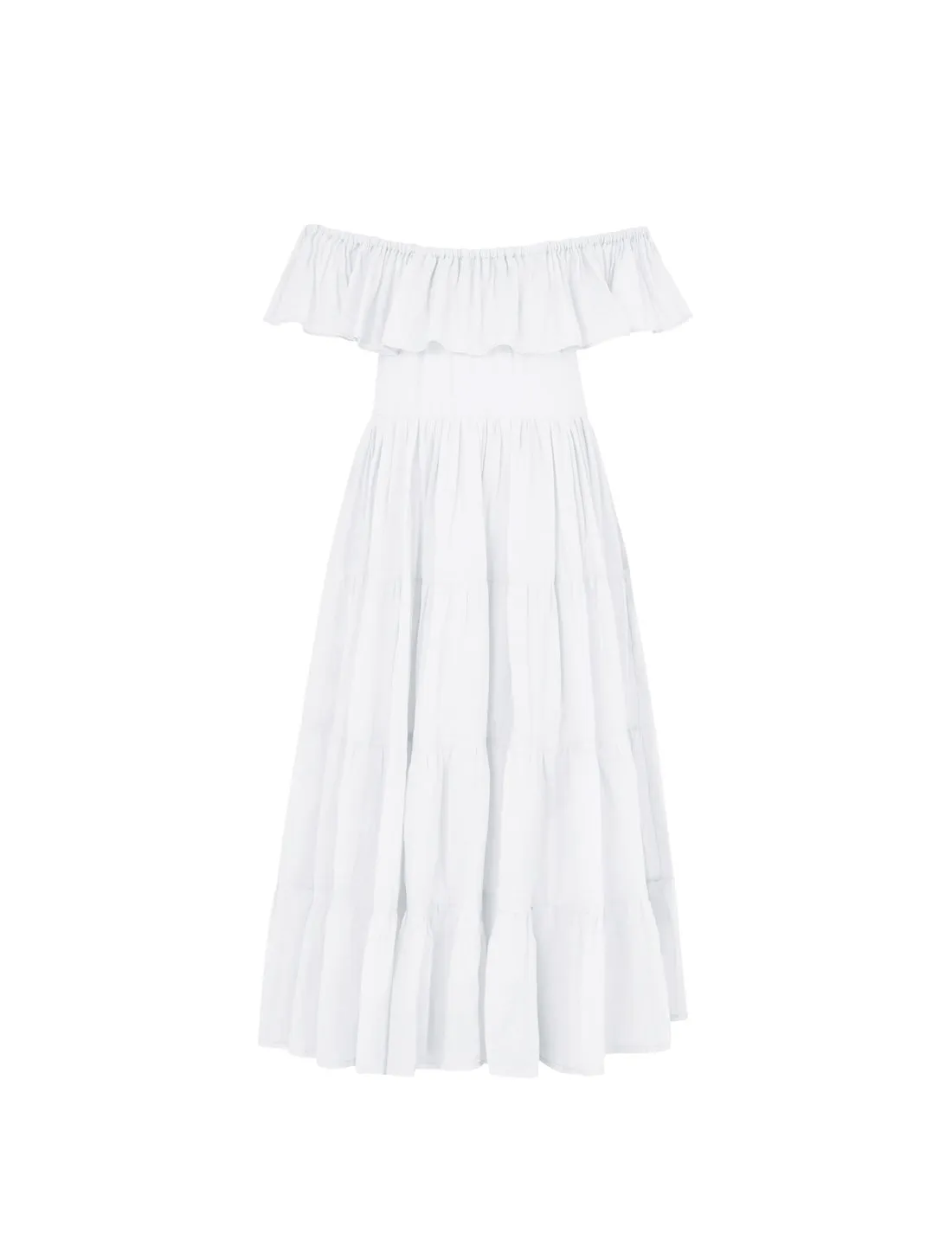 Rita Off the Shoulder Ruffled Tiered Little Girls Dress