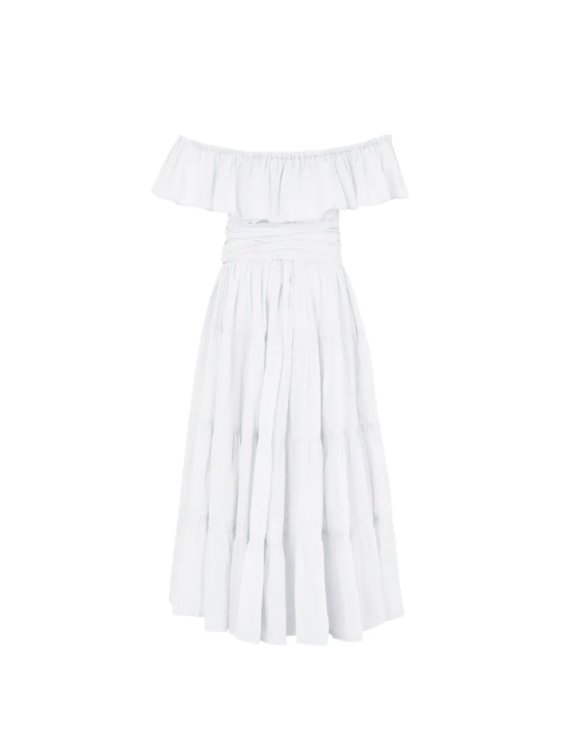 Rita Off the Shoulder Ruffled Tiered Little Girls Dress
