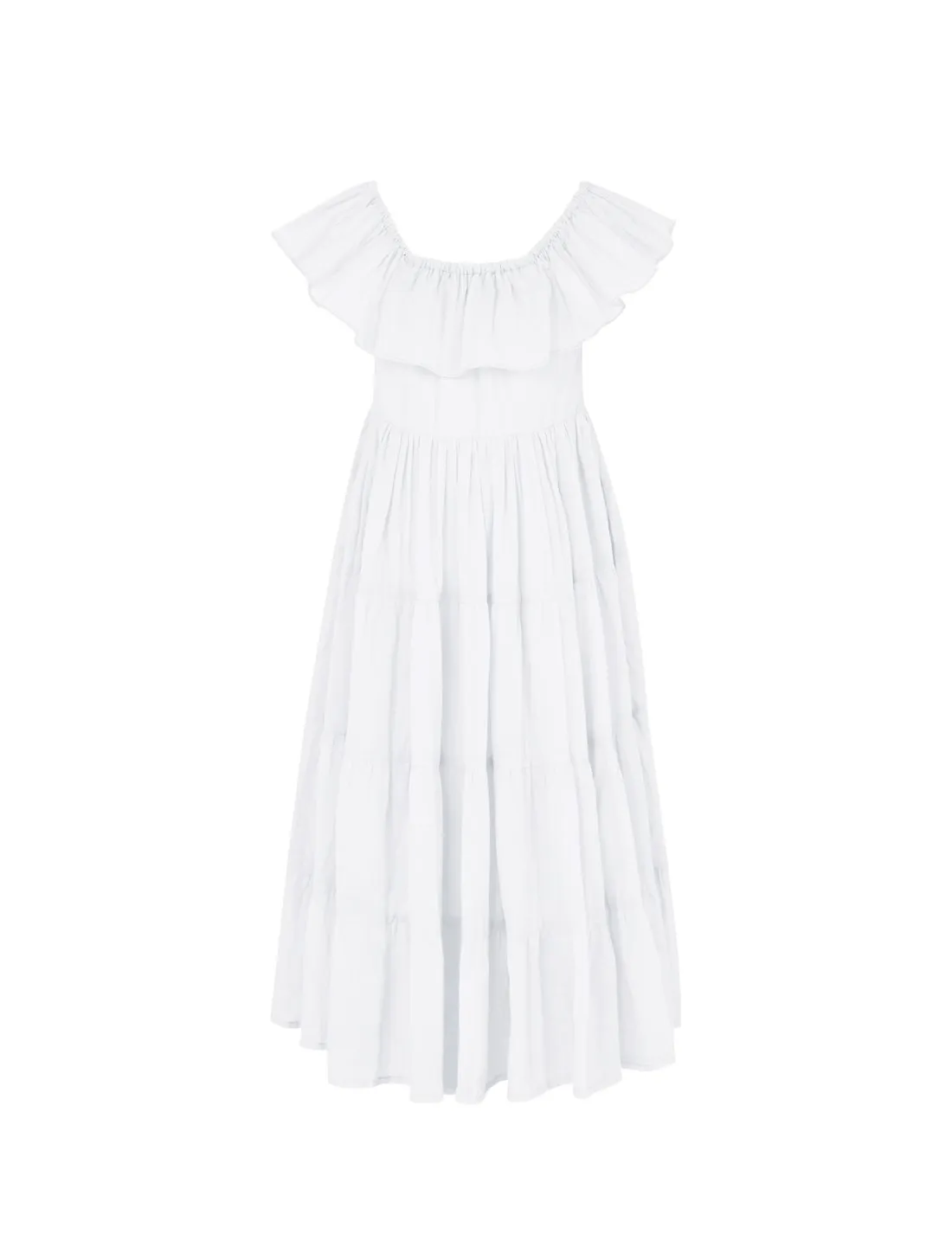 Rita Off the Shoulder Ruffled Tiered Little Girls Dress