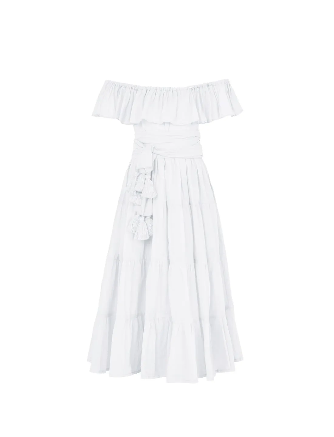 Rita Off the Shoulder Ruffled Tiered Little Girls Dress