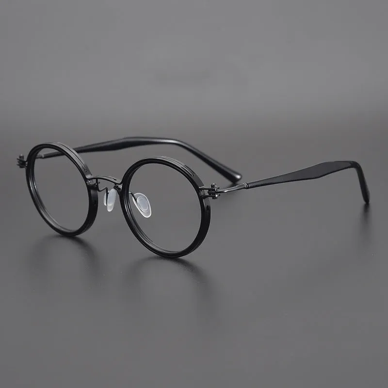 Spectacle Frame Men's And Women's Retro Pure Titanium Glasses Frame Plate Titanium