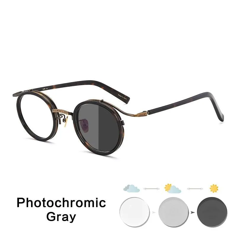 Vintage Acetate Glasses Frame Men Round Luxury Myopia Prescription Optical Eyeglasses Frame