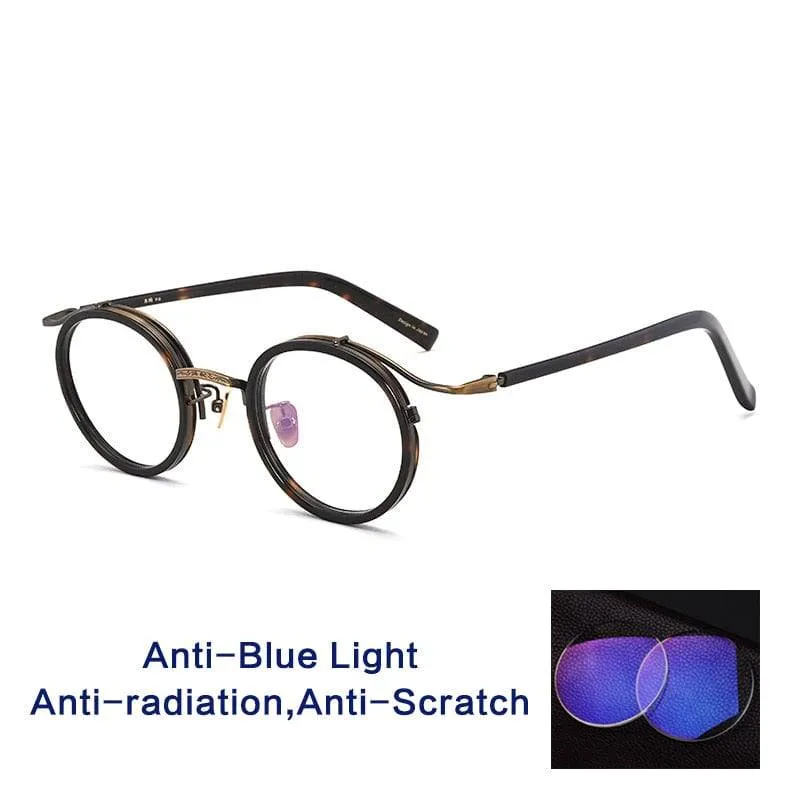 Vintage Acetate Glasses Frame Men Round Luxury Myopia Prescription Optical Eyeglasses Frame