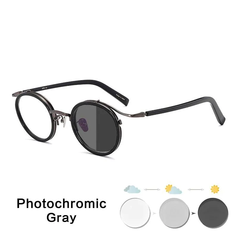 Vintage Acetate Glasses Frame Men Round Luxury Myopia Prescription Optical Eyeglasses Frame
