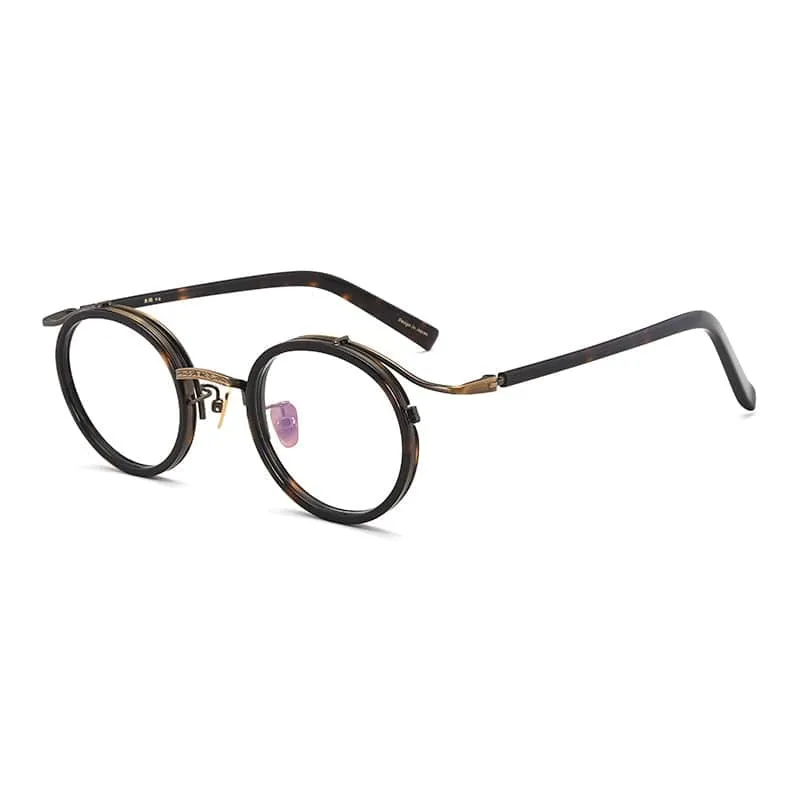 Vintage Acetate Glasses Frame Men Round Luxury Myopia Prescription Optical Eyeglasses Frame