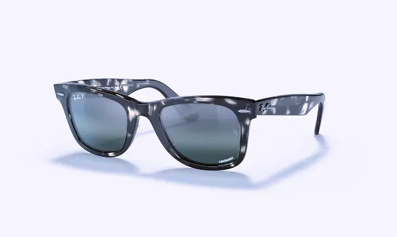 Wayfarer Grey Havana w/ Polar Clear Gradient Dark Blue Chromance